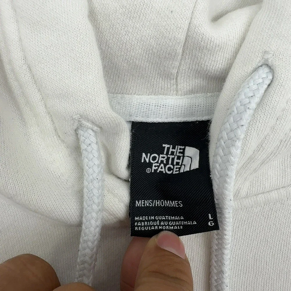 The North Face Hoodie Mens L White Cotton Red Box Logo Pullover Gorpcore